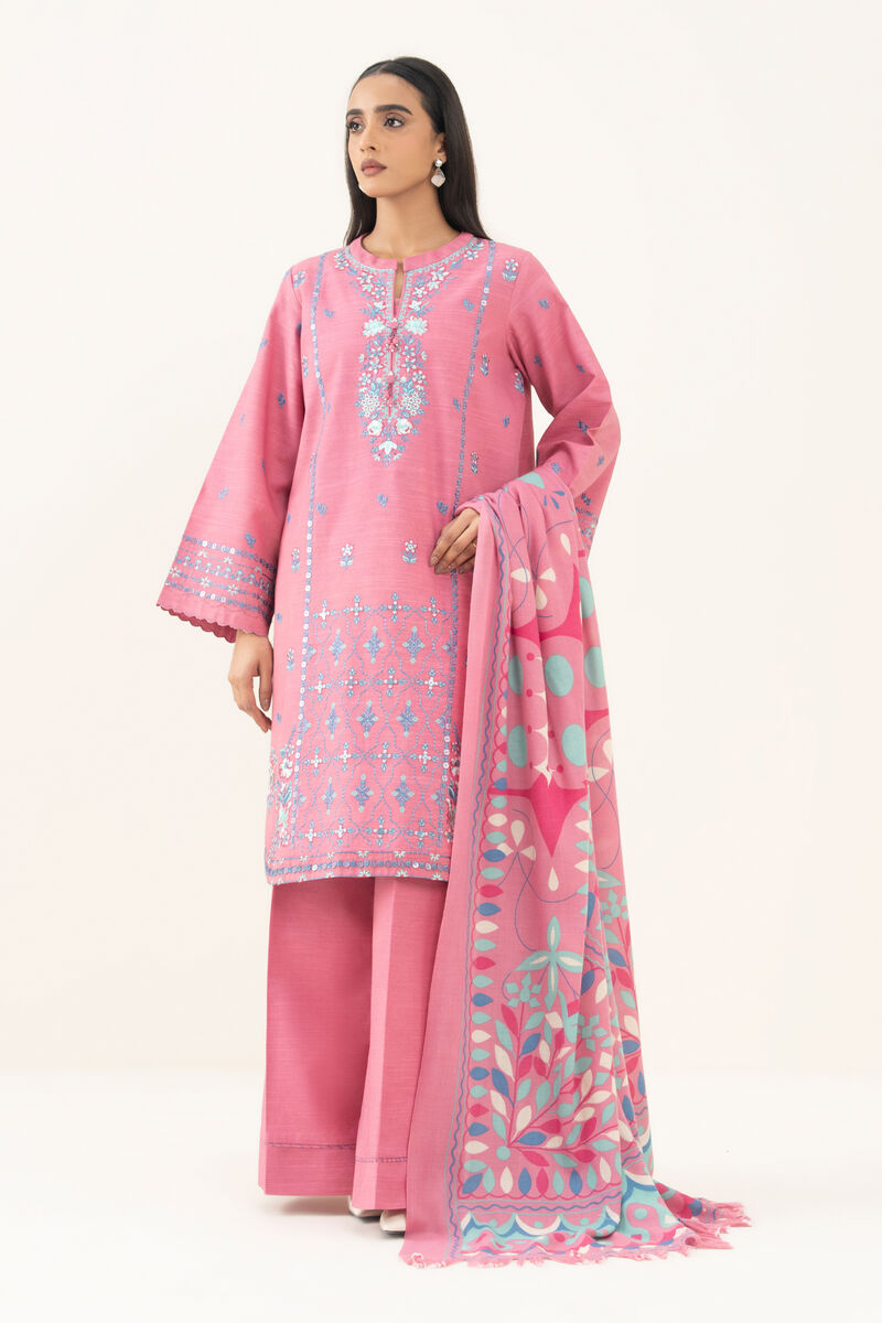 3 Piece - Embroidered Zari Khaddar Suit