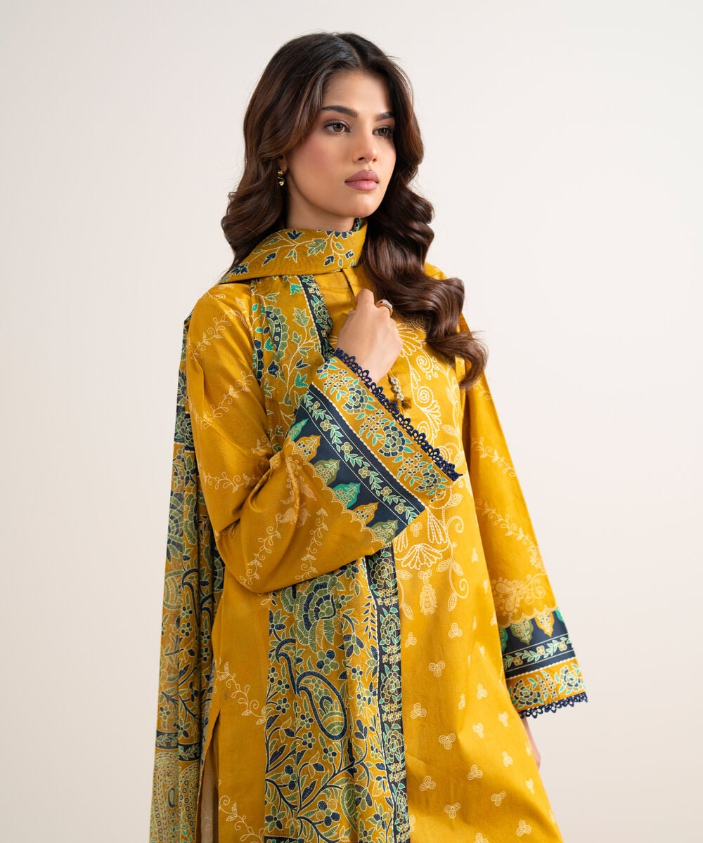 3 Piece - Printed Lawn Suit — Sapphire view 4