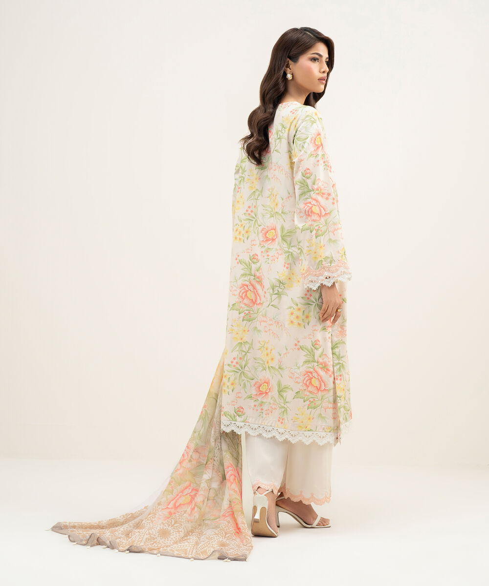 Women's RTW Lawn Embroidered Light Pink 3 Piece Suit