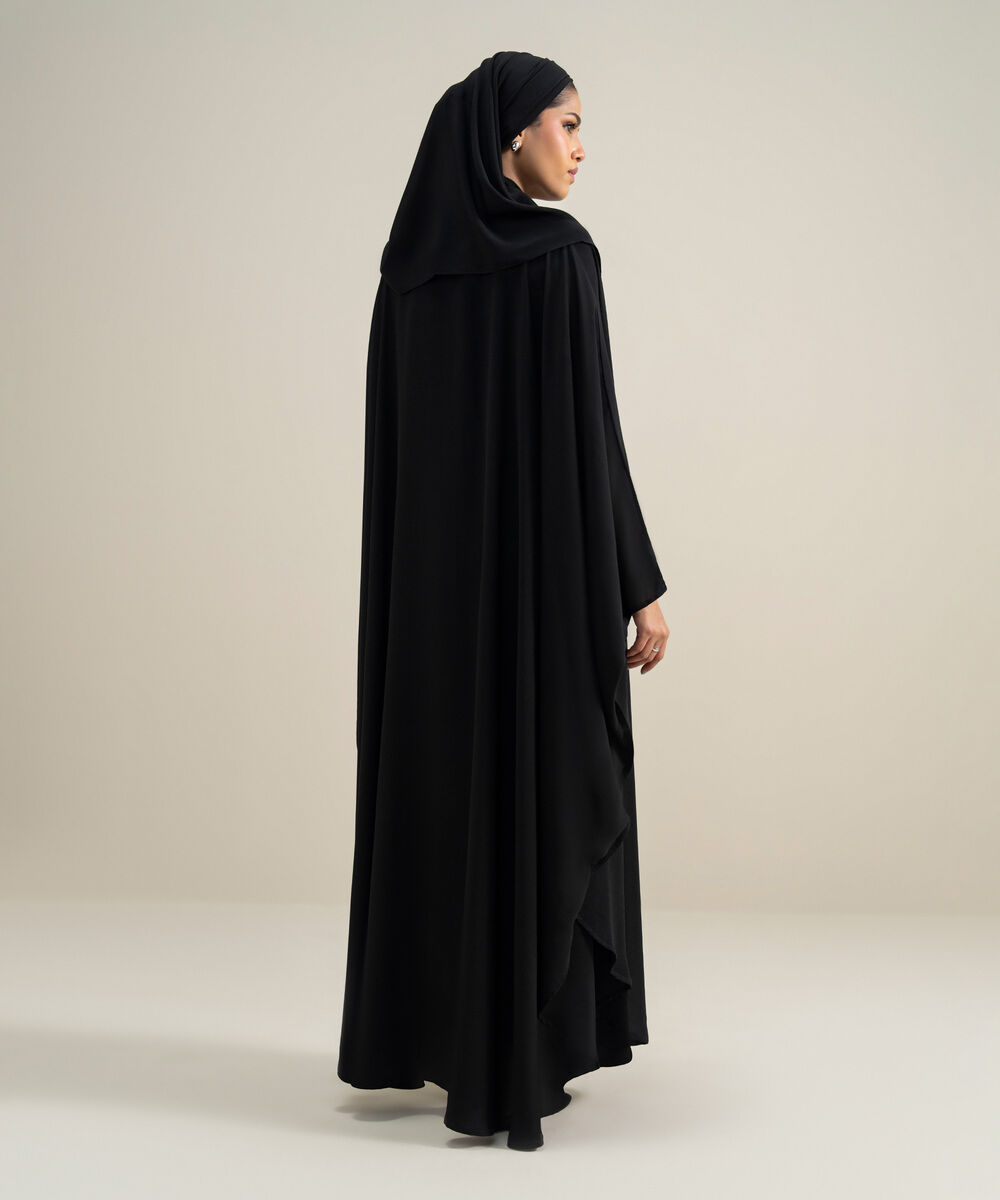 Women's 100% Cotton Black Kaaftan Abbaya Set