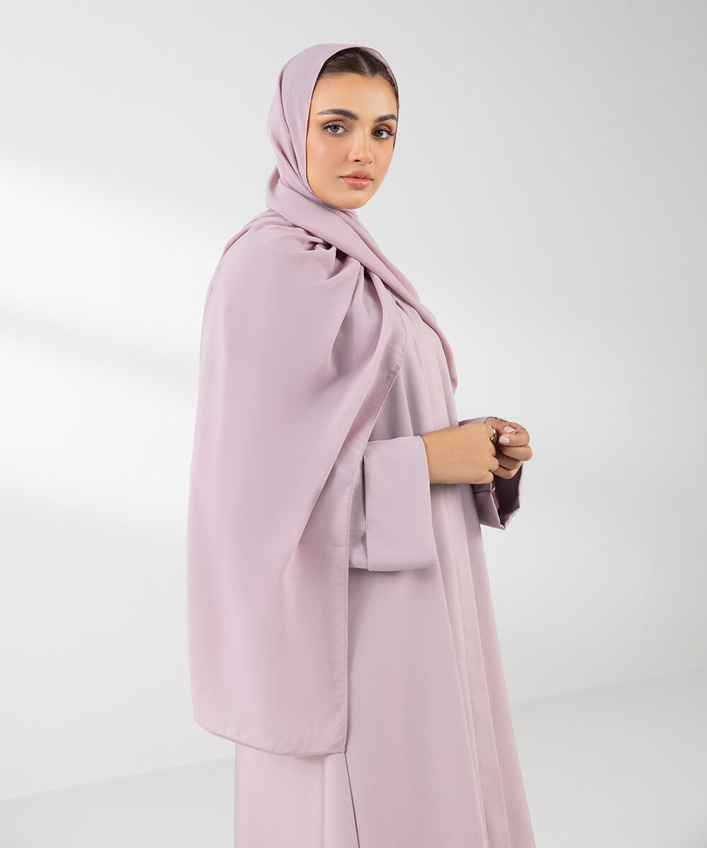 Woman - Purple Button Through Kimono Abaya