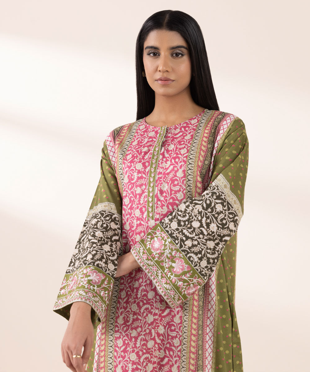 Women's RTW Lawn Multi Embroidered Boxy Shirt