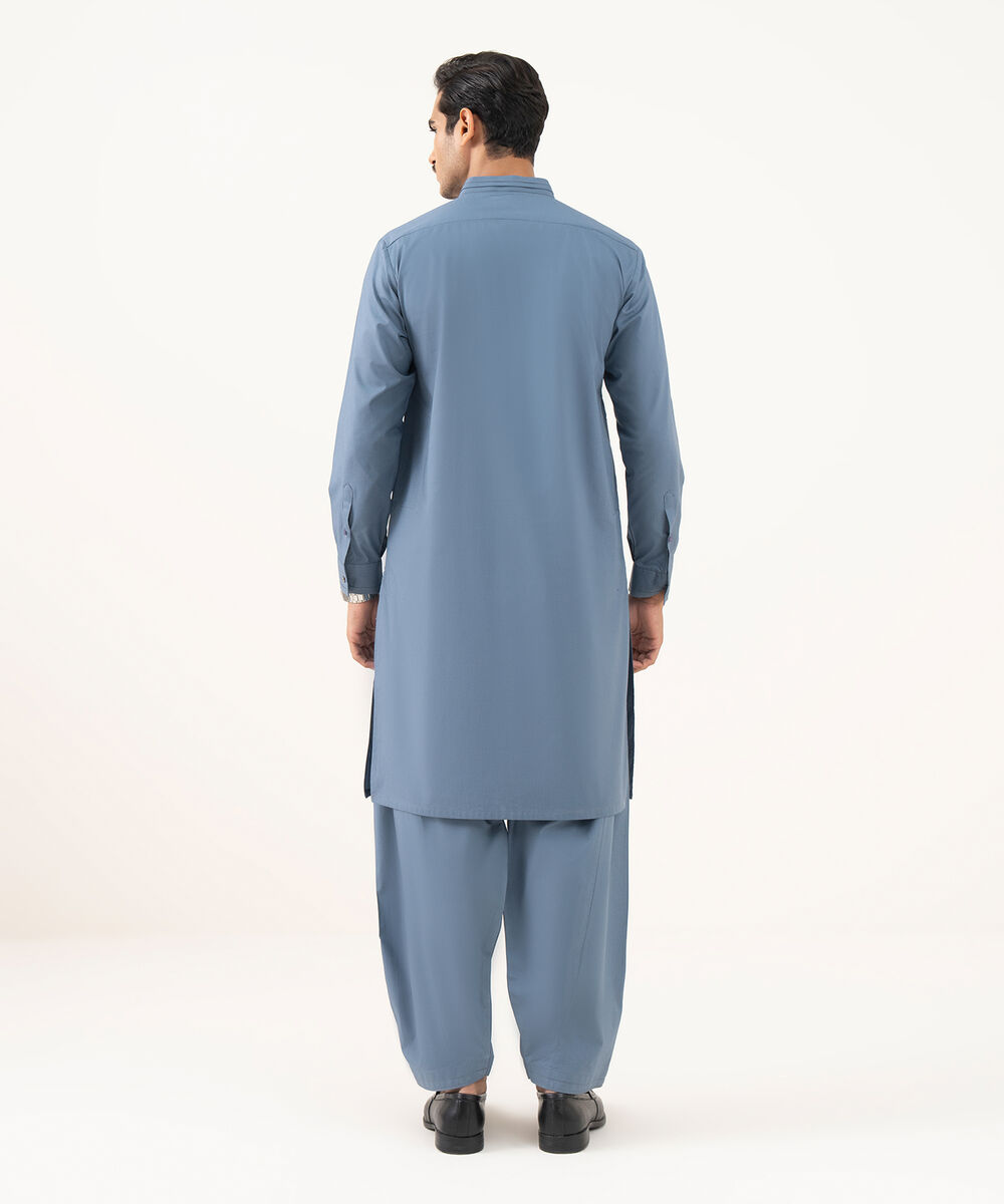 Men's 100% Cotton Plain Grey Kurta Shalwar
