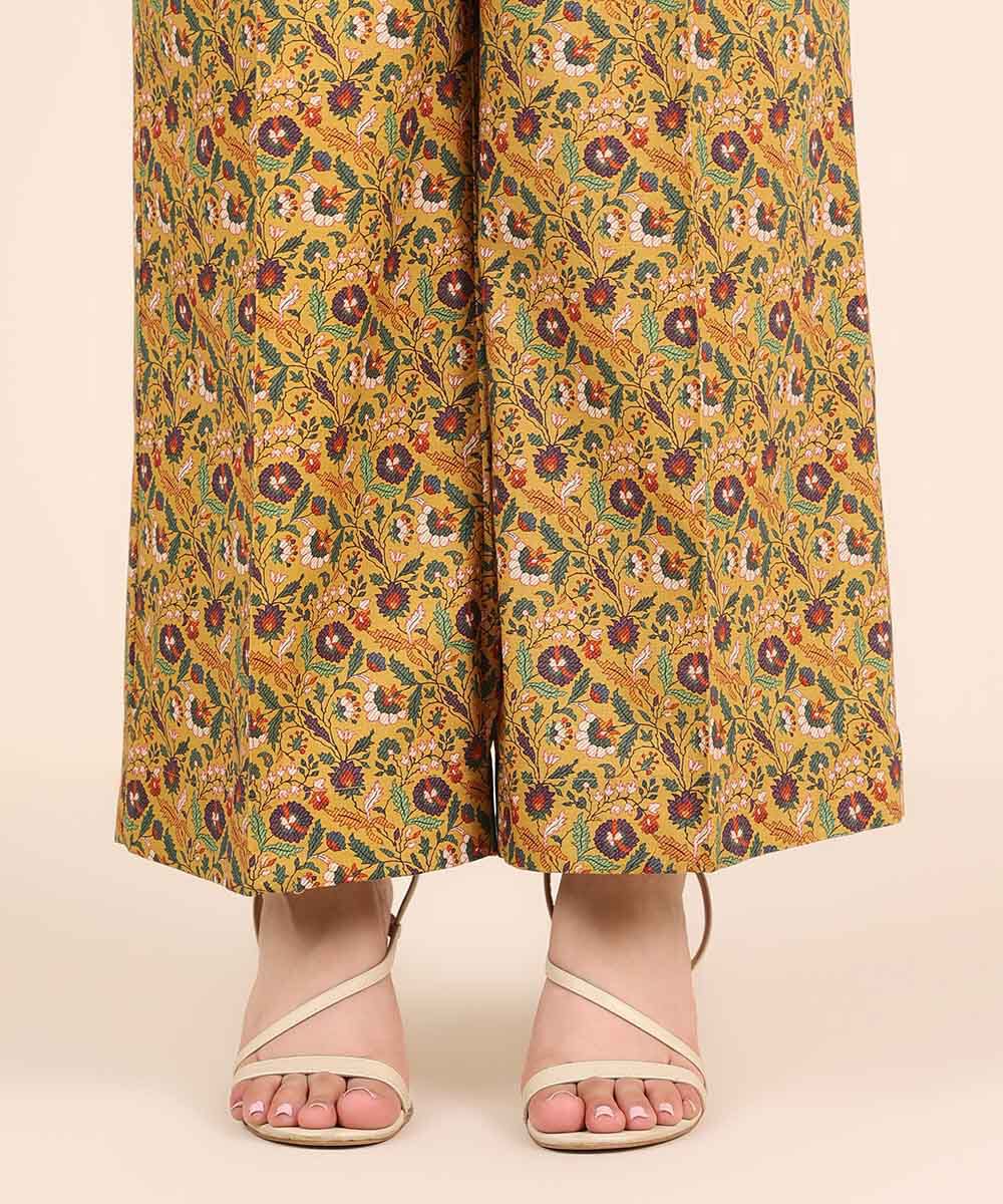 Women's RTW Cambric Yellow Printed Culottes