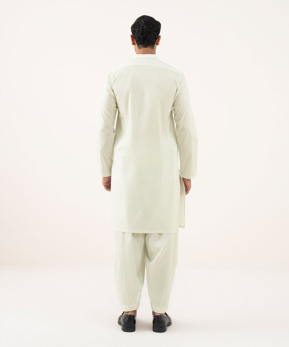 Men's 100% Cotton Plain Light Aqua Kurta Shalwar