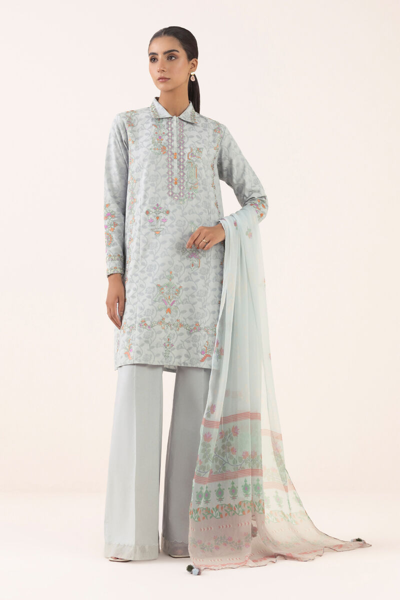 3 Piece - Embroidered Jacquard Suit