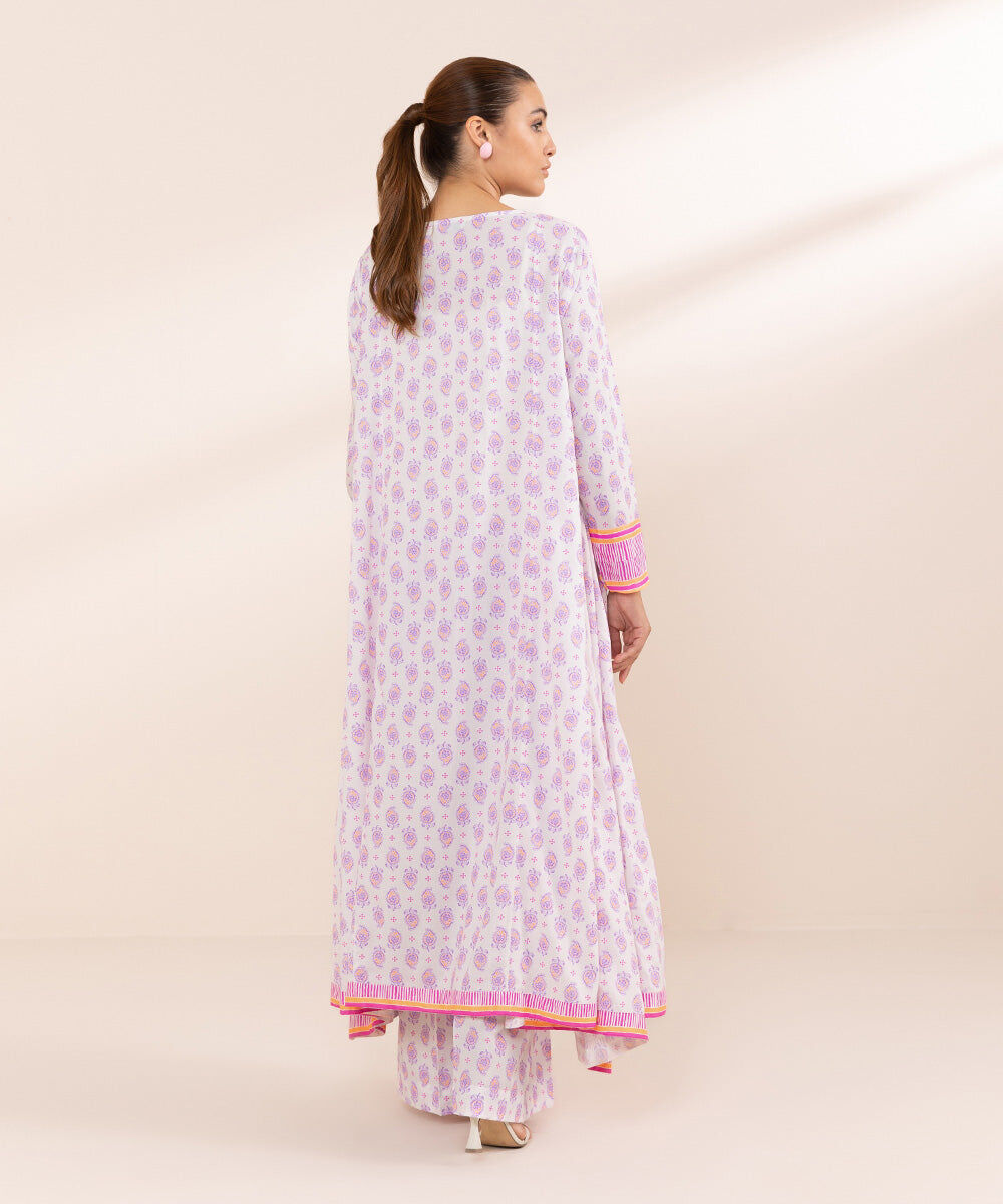 Women's Pret Arabic Lawn Purple Printed A-Line Shirt
