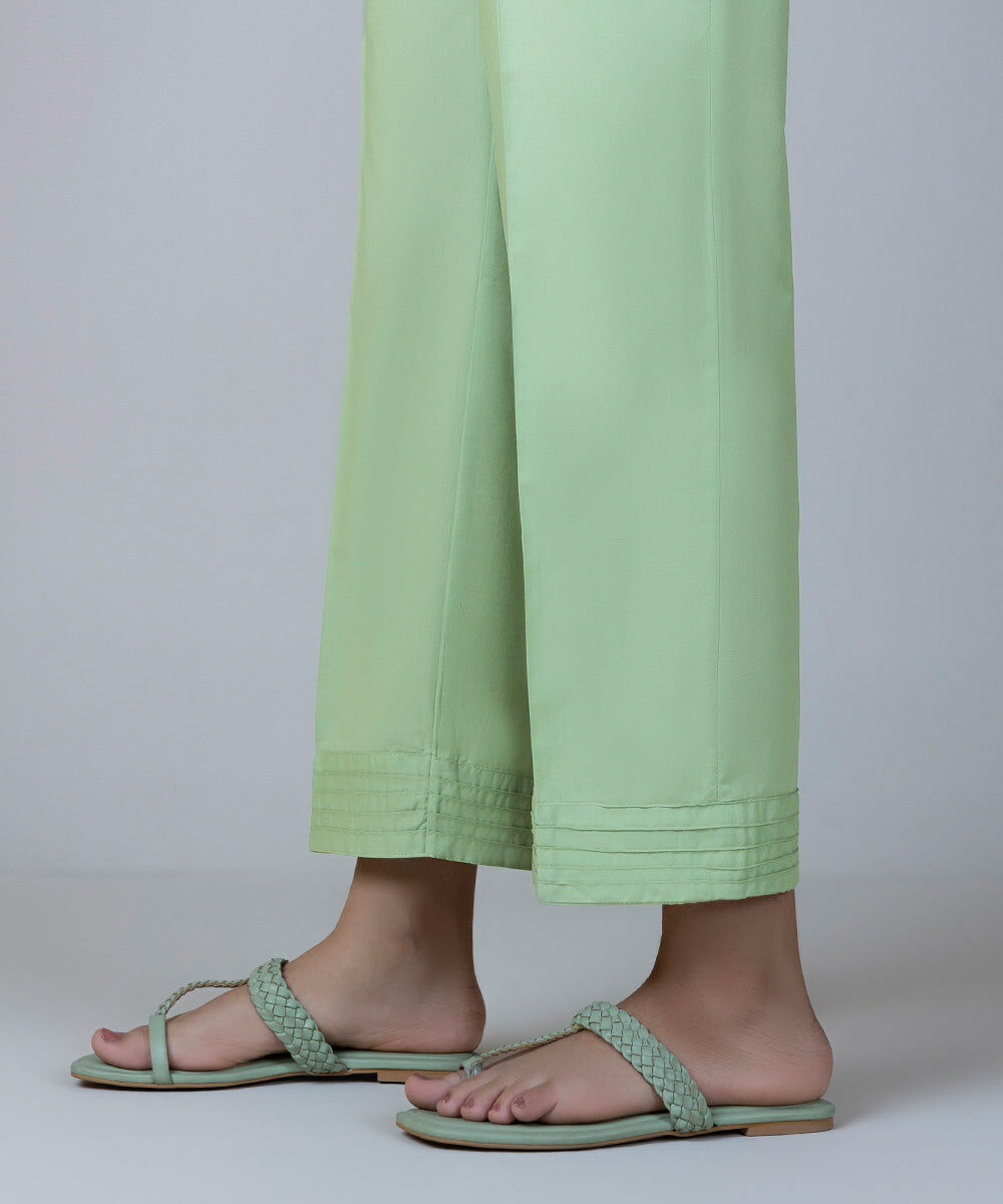 Women's Pret Cambric Green Dyed Straight Pants