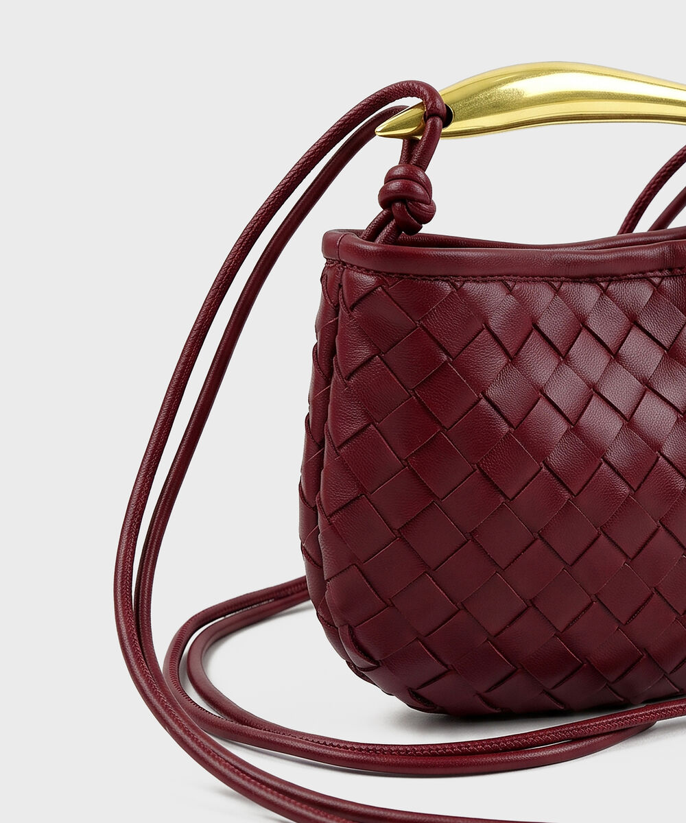 Women's Maroon' Cross Body Bag With Short Handle