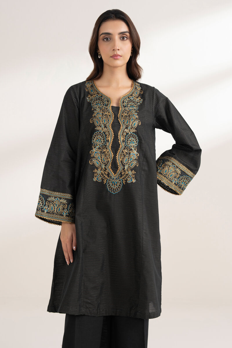 Embroidered Zari Cotton Shirt