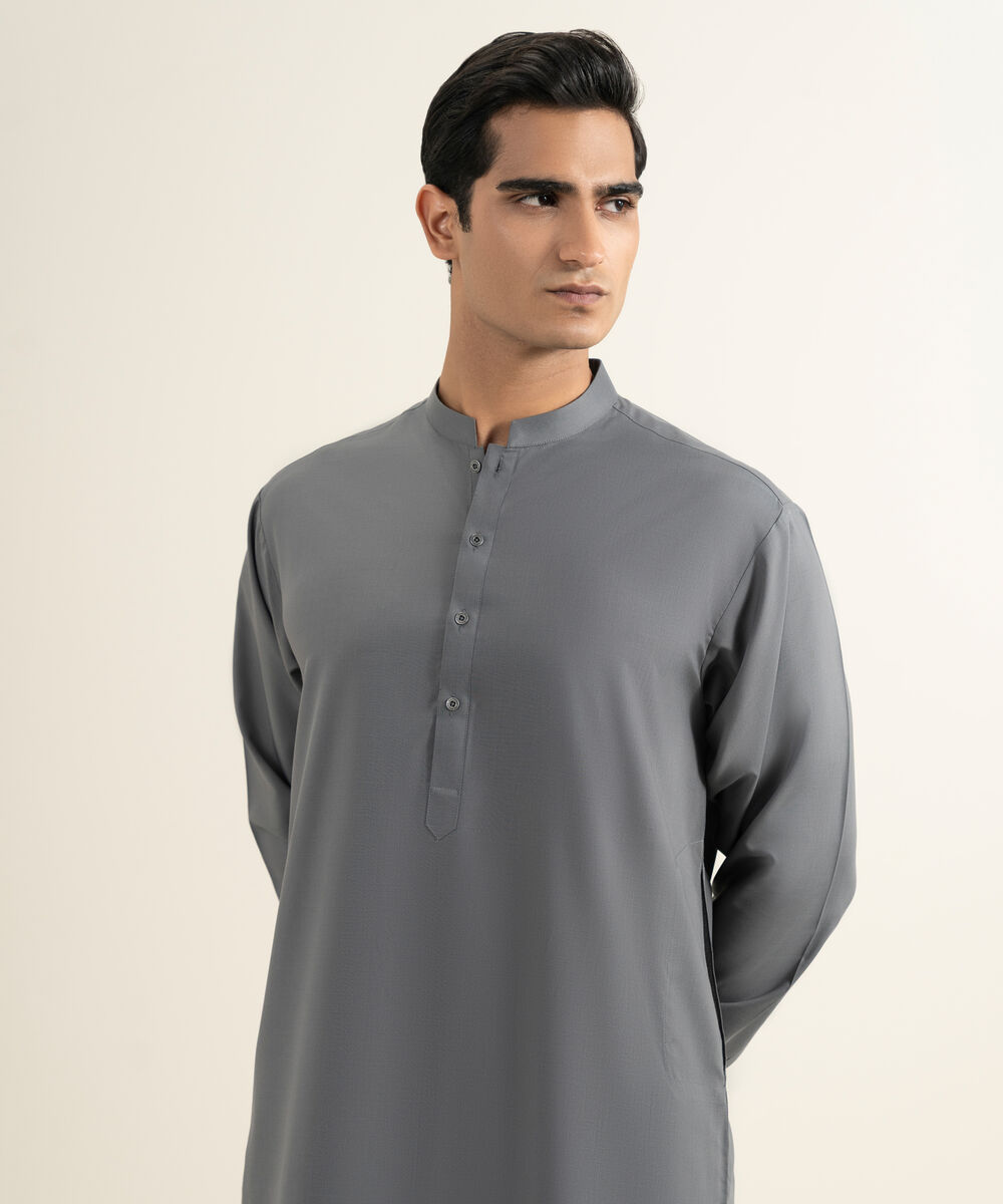 Men's Stitched Grey Kameez Shalwar
