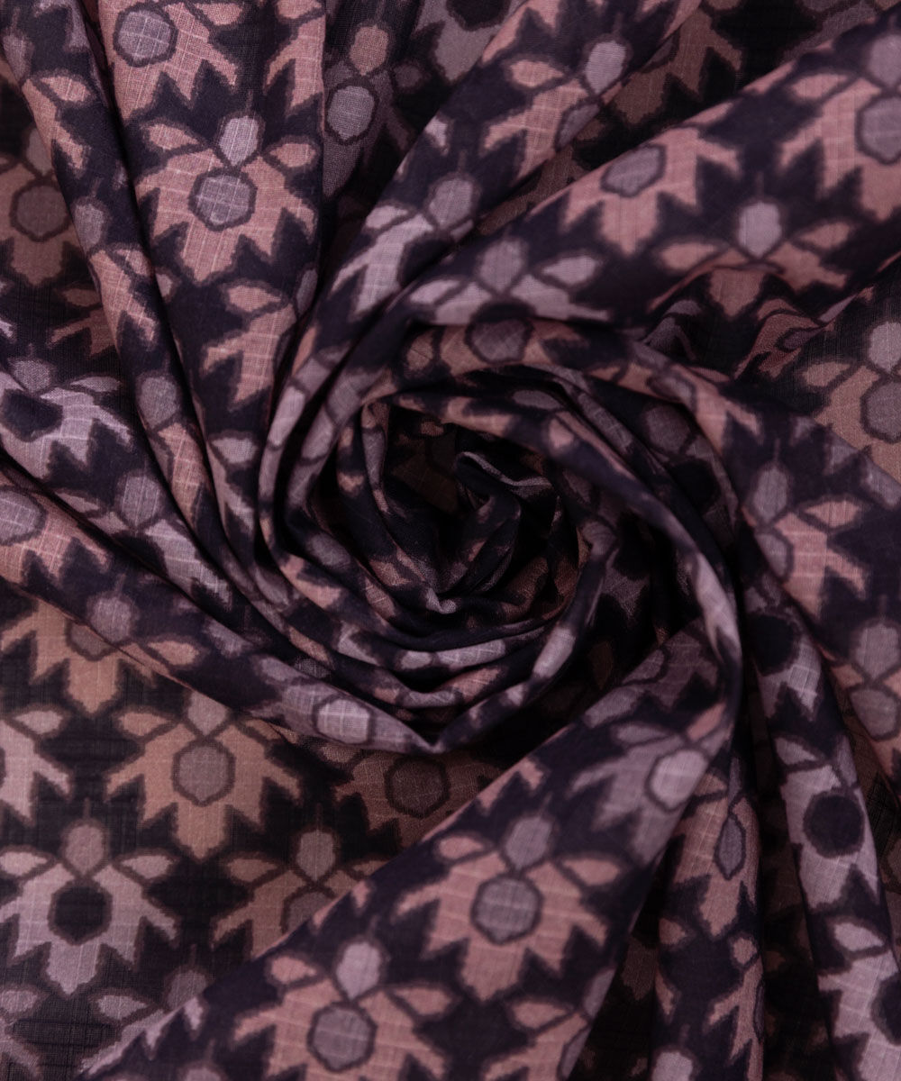 Fine Voile Purple Printed Dupatta