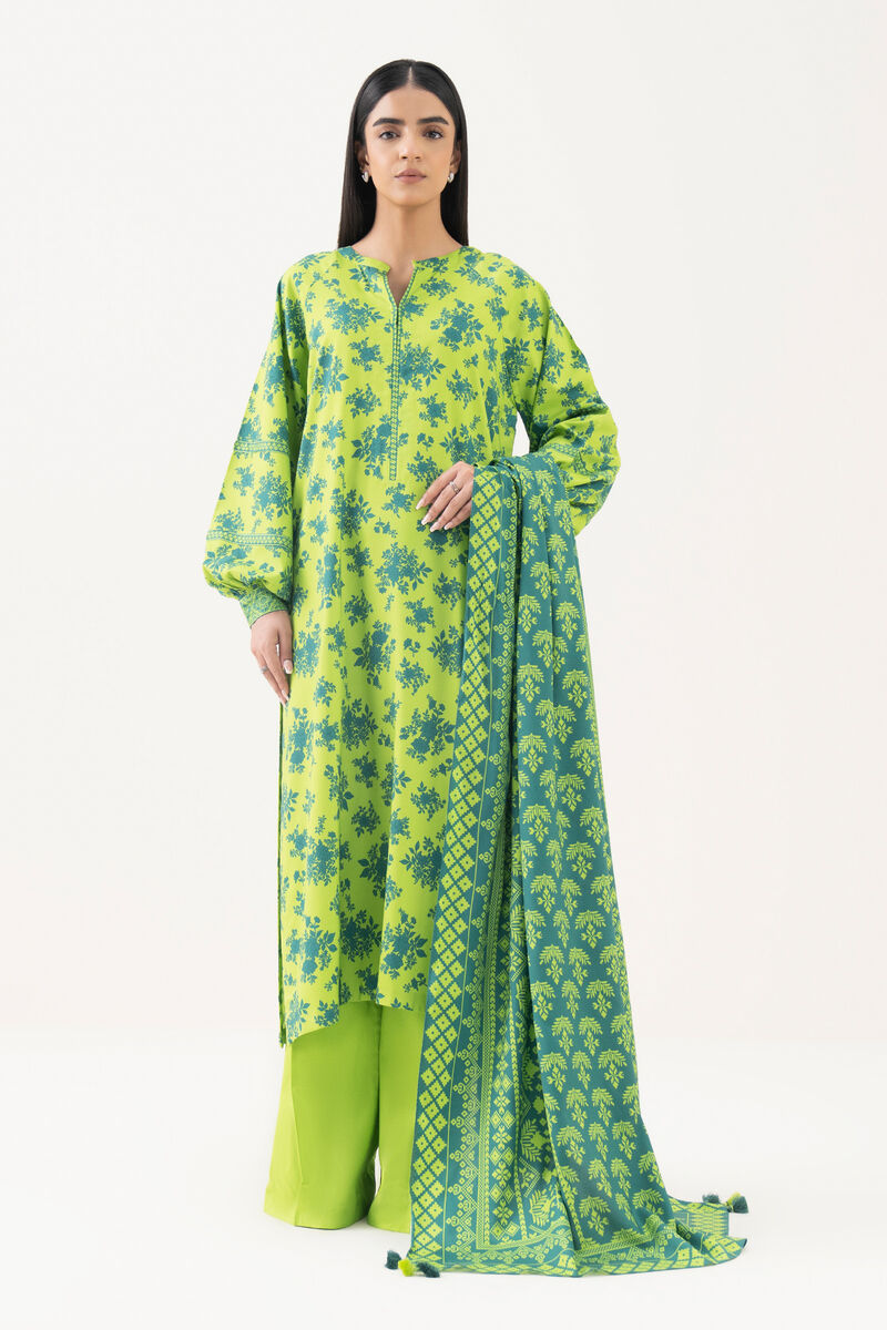 3 Piece - Printed Linen  Suit