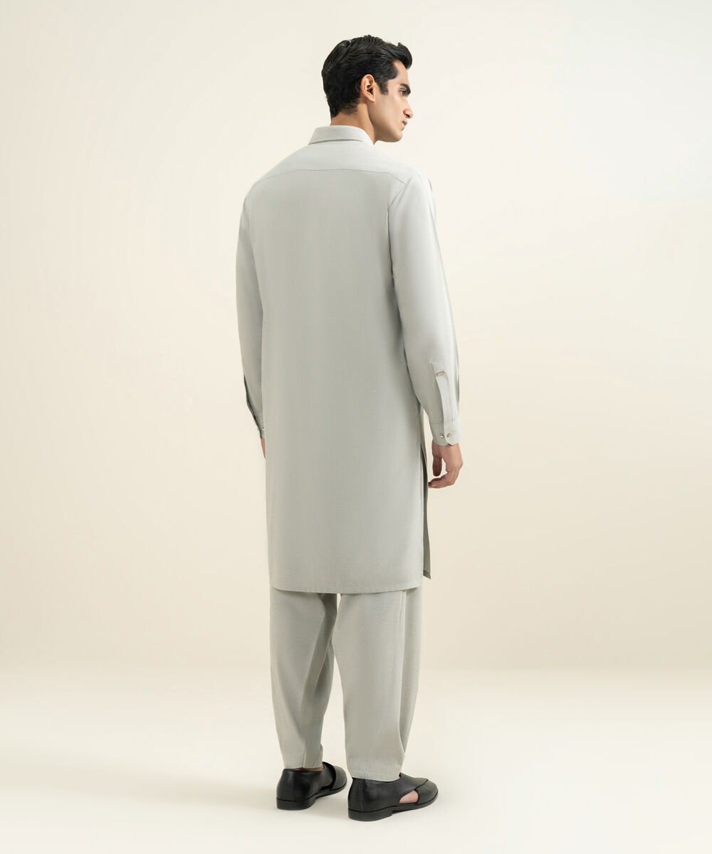Men's light grey Premium Wash & Wear Kameez Shalwar