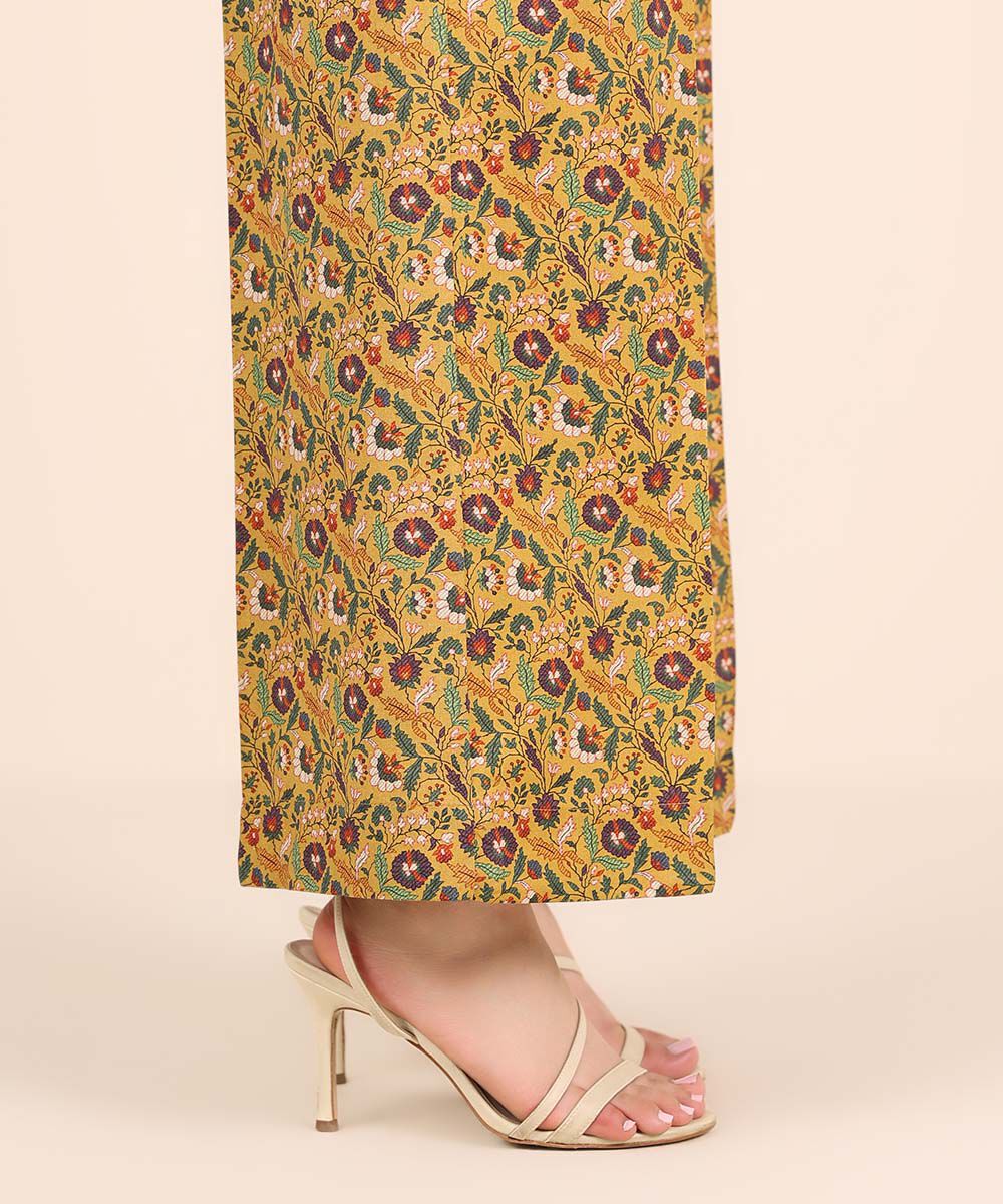 Women's RTW Cambric Yellow Printed Culottes