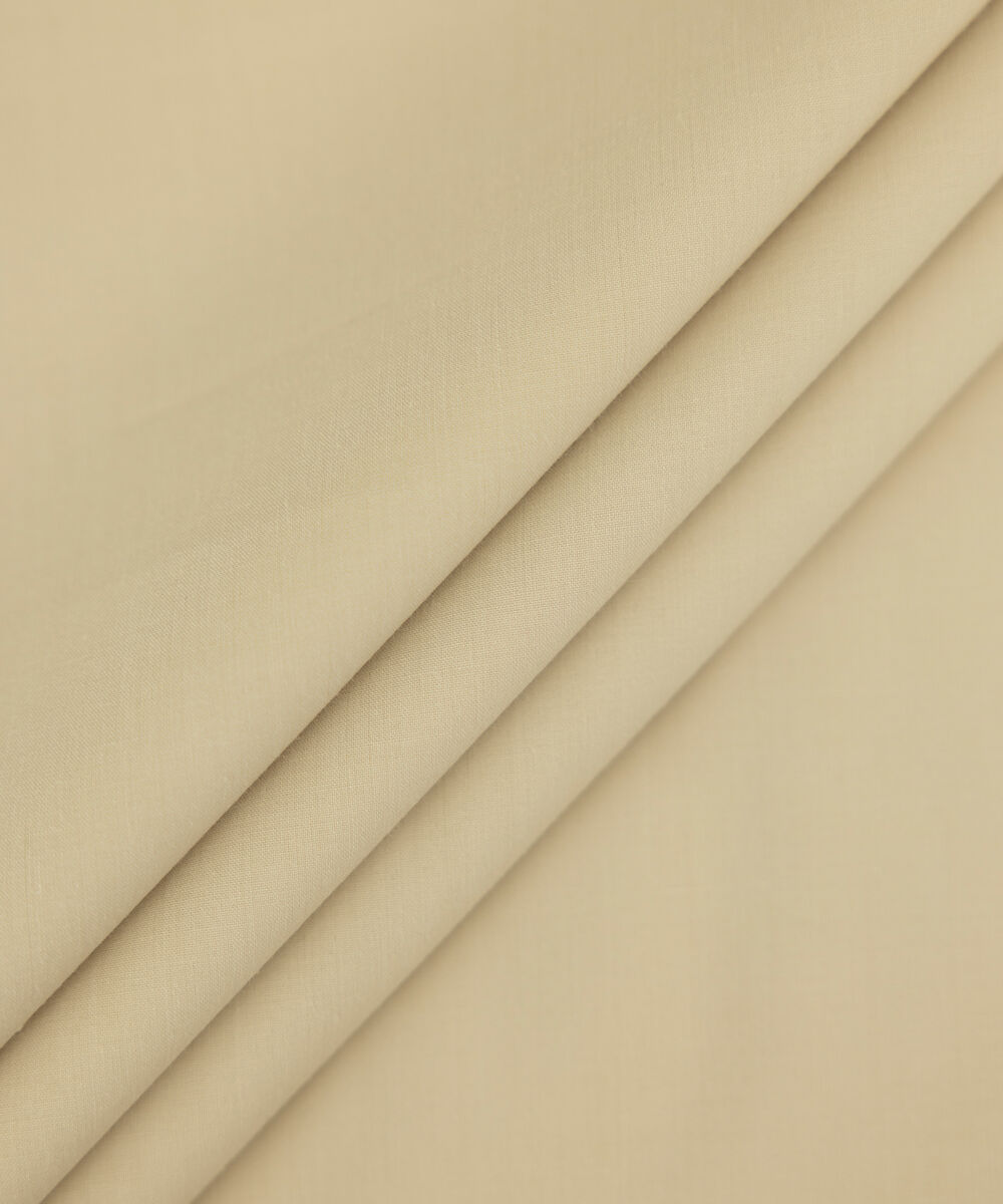 Men Unstitched Wash & Wear Beige Full Suit Fabric