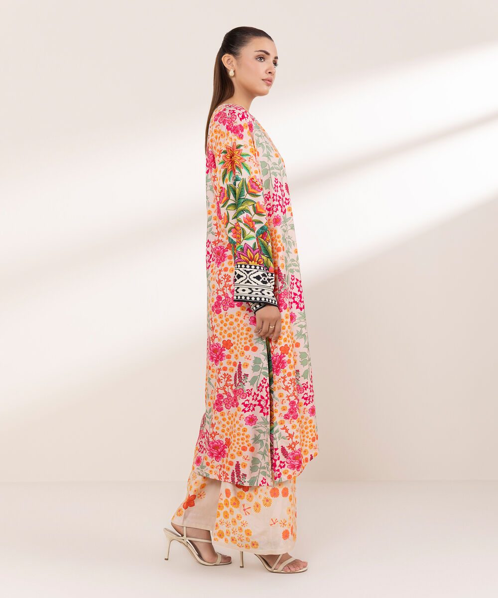 Women's RTW Arabic Lawn Multi Printed Boxy Shirt