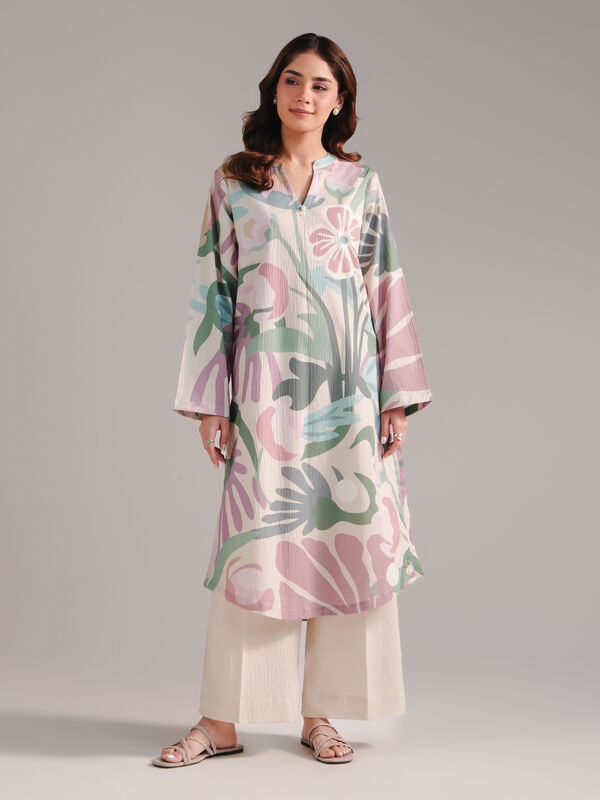 2 Piece - Printed Seersucker Suit