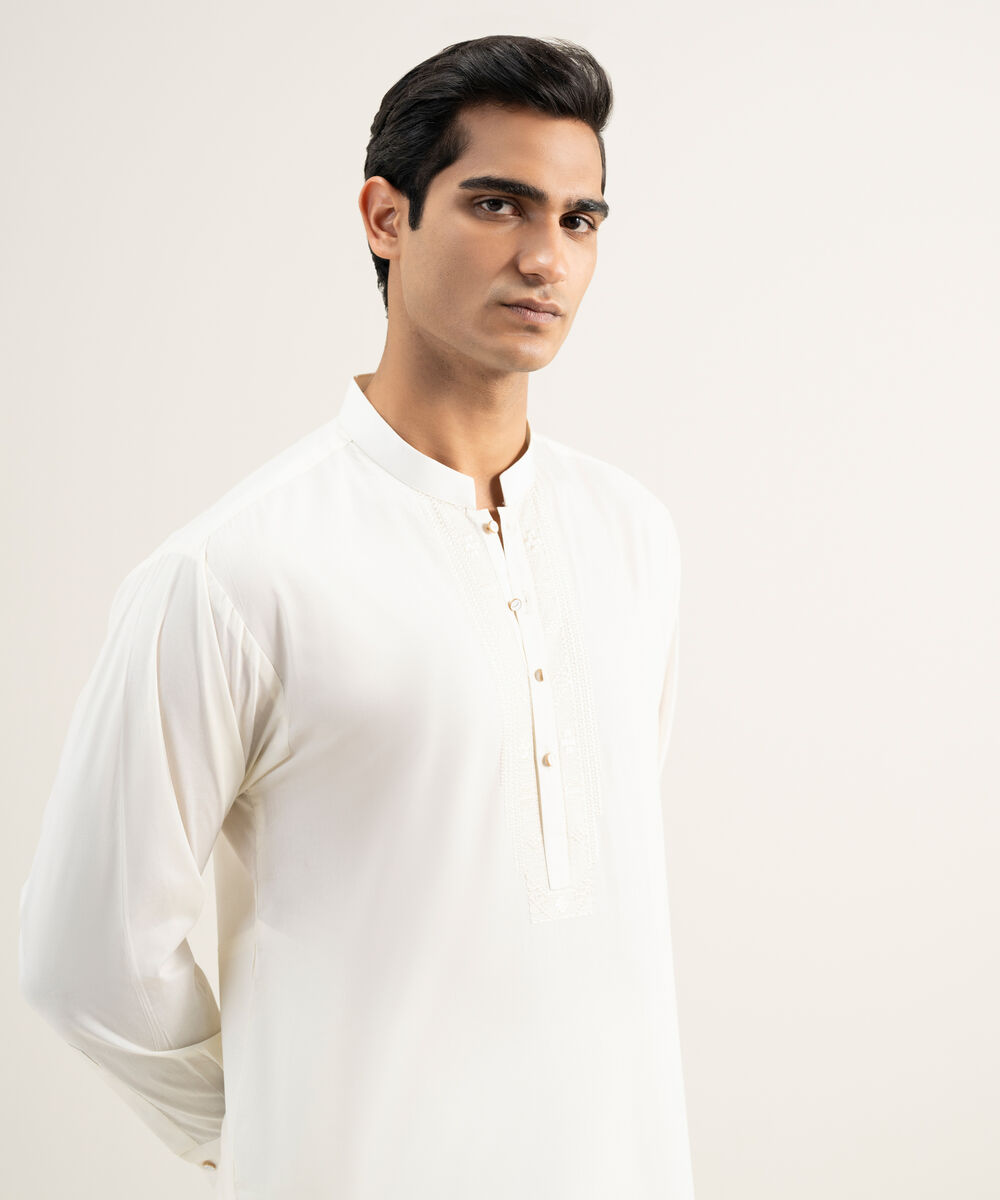 Men's Stitched Premium Cotton Navy Blue Suit