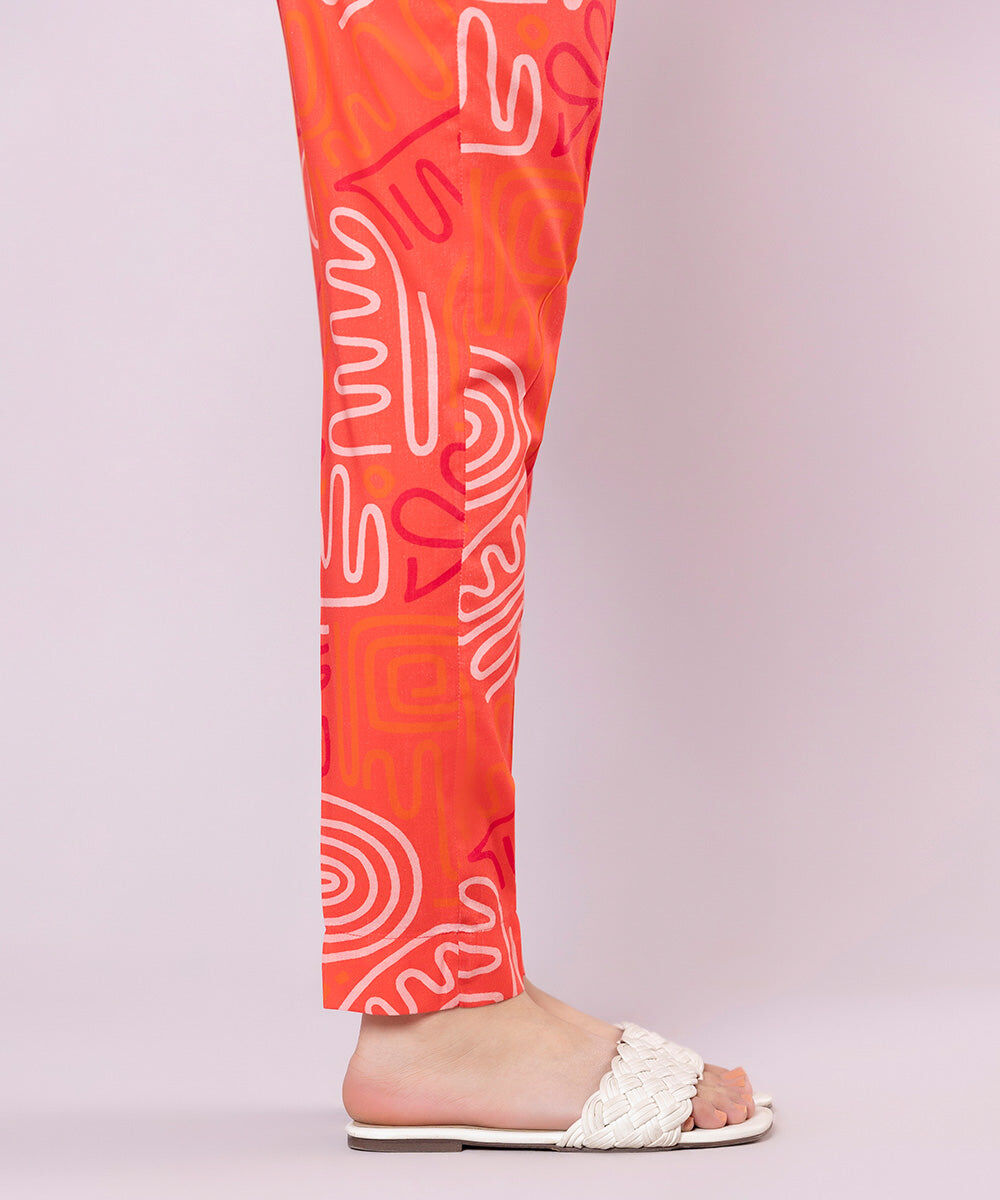 Women's Pret Cotton Viscose Printed Multi Cigarette Pants