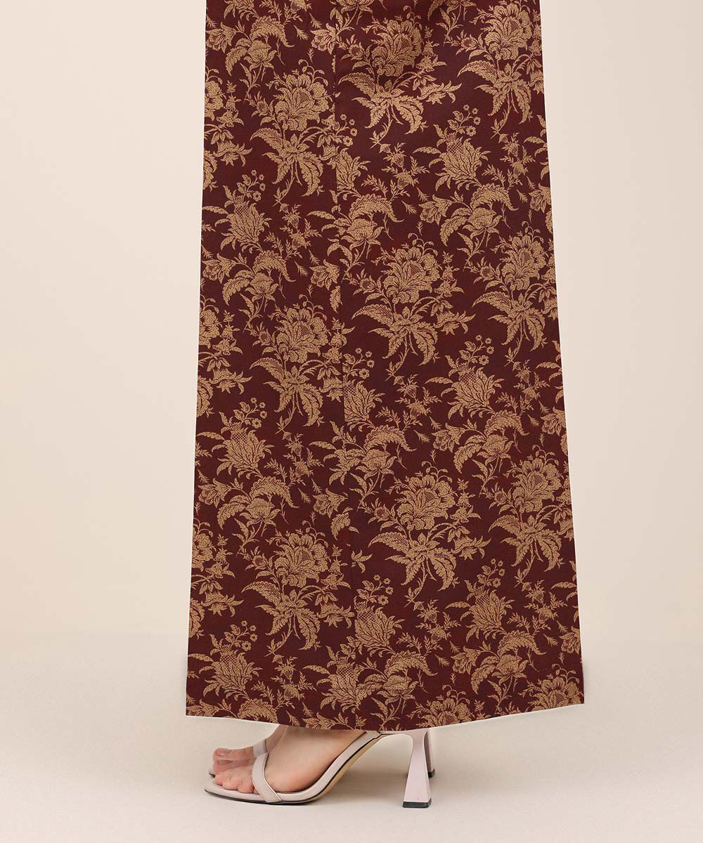 Women's RTW Cambric Red Printed Flared Pants