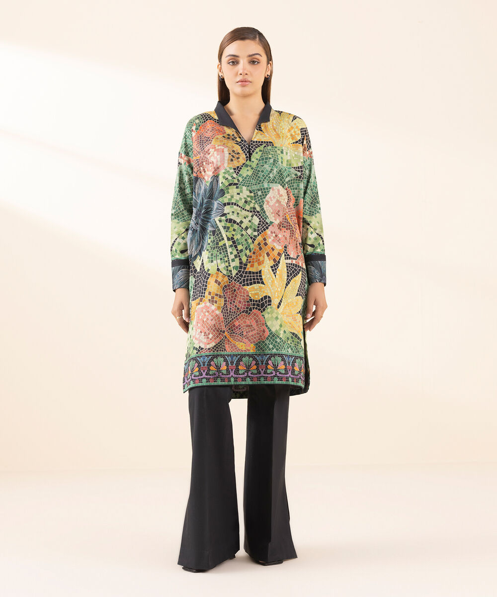 Women's Unstitched Lawn Printed Multi 2 Piece Suit