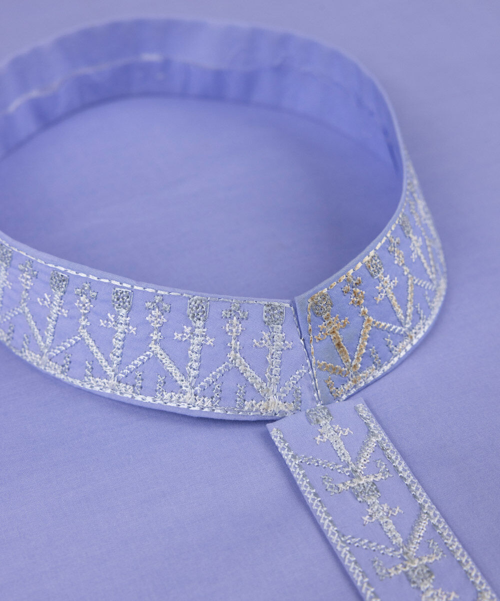 Men's Unstitched Premium Cotton Blue Full Suit Fabric