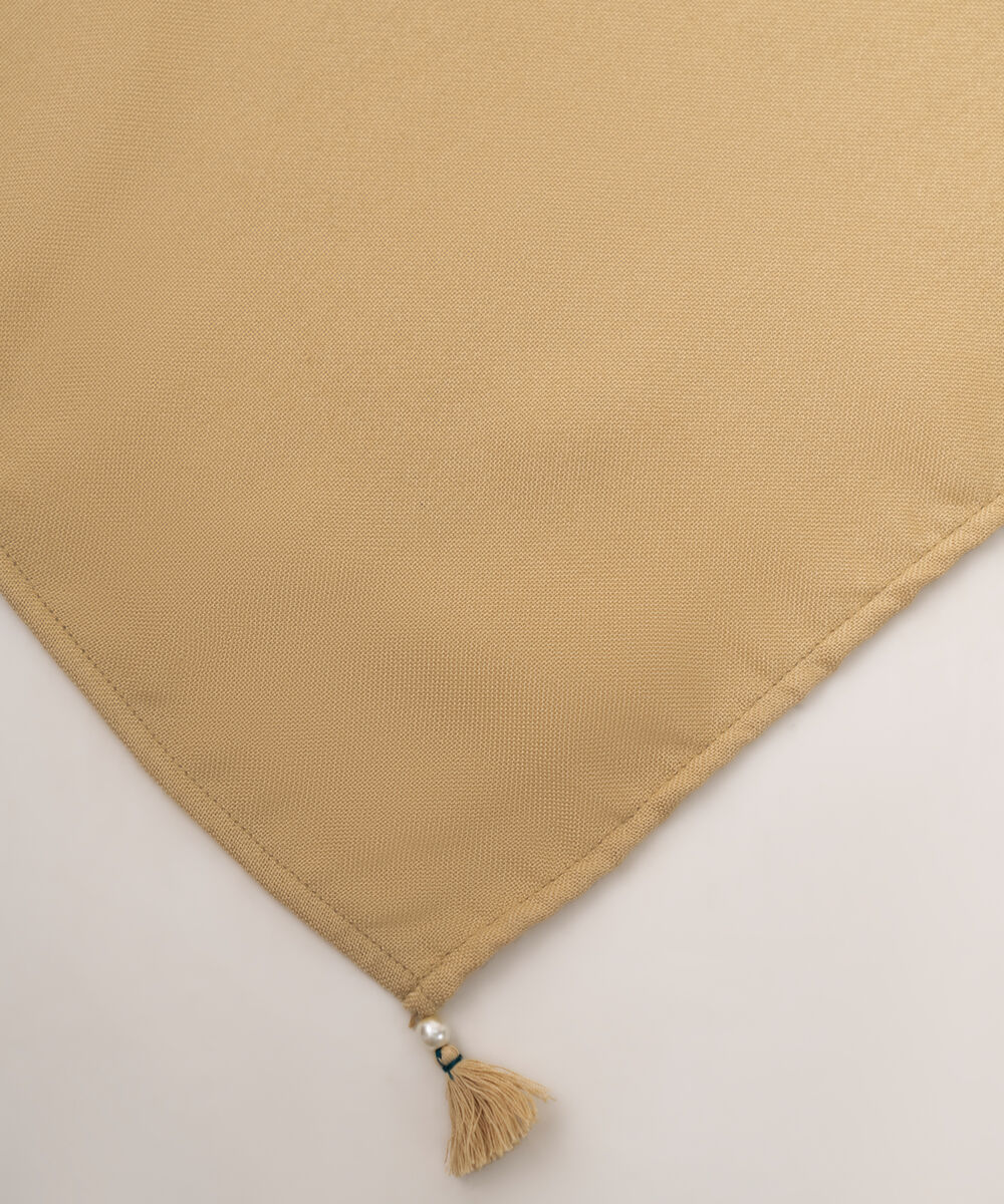 Beige Solid Blended Shawl