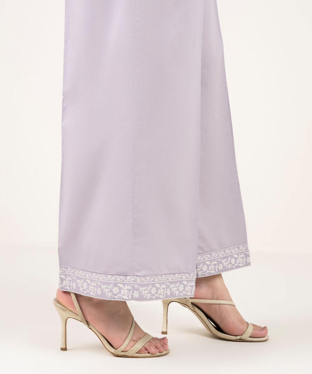 Women's RTW Cambric Solid Lilac Culottes