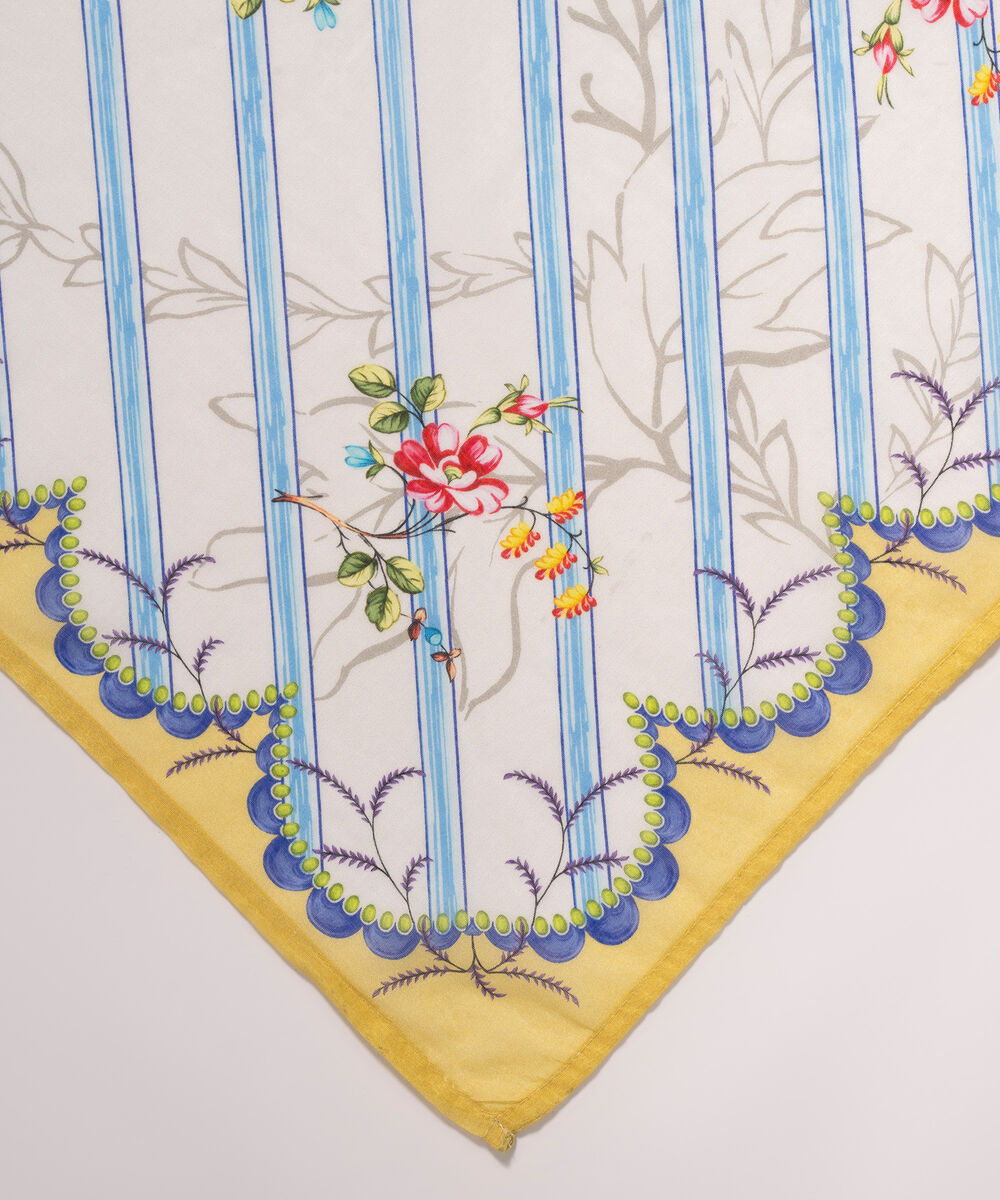 Lawn Printed White Dupatta