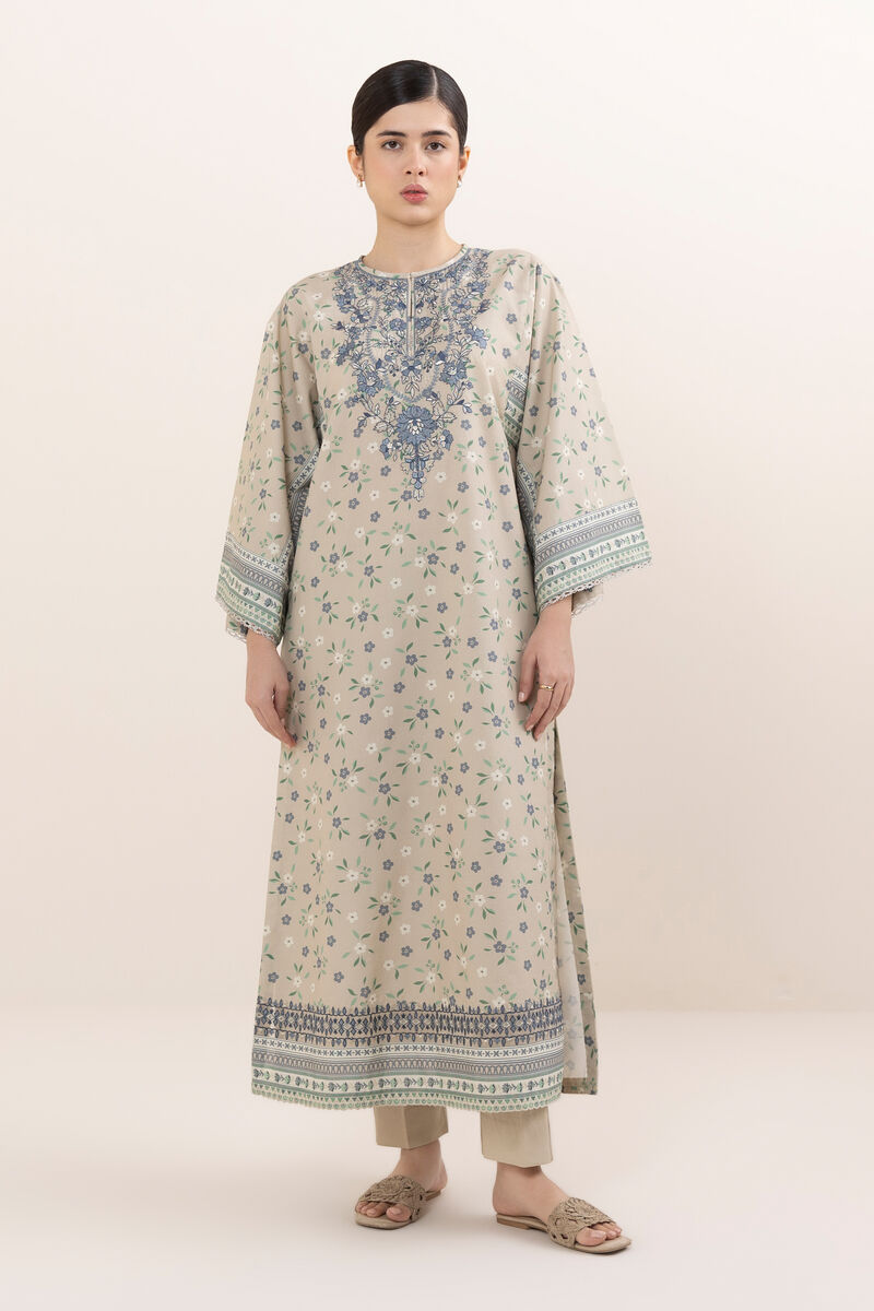 2 Piece - Embroidered Cotton Suit