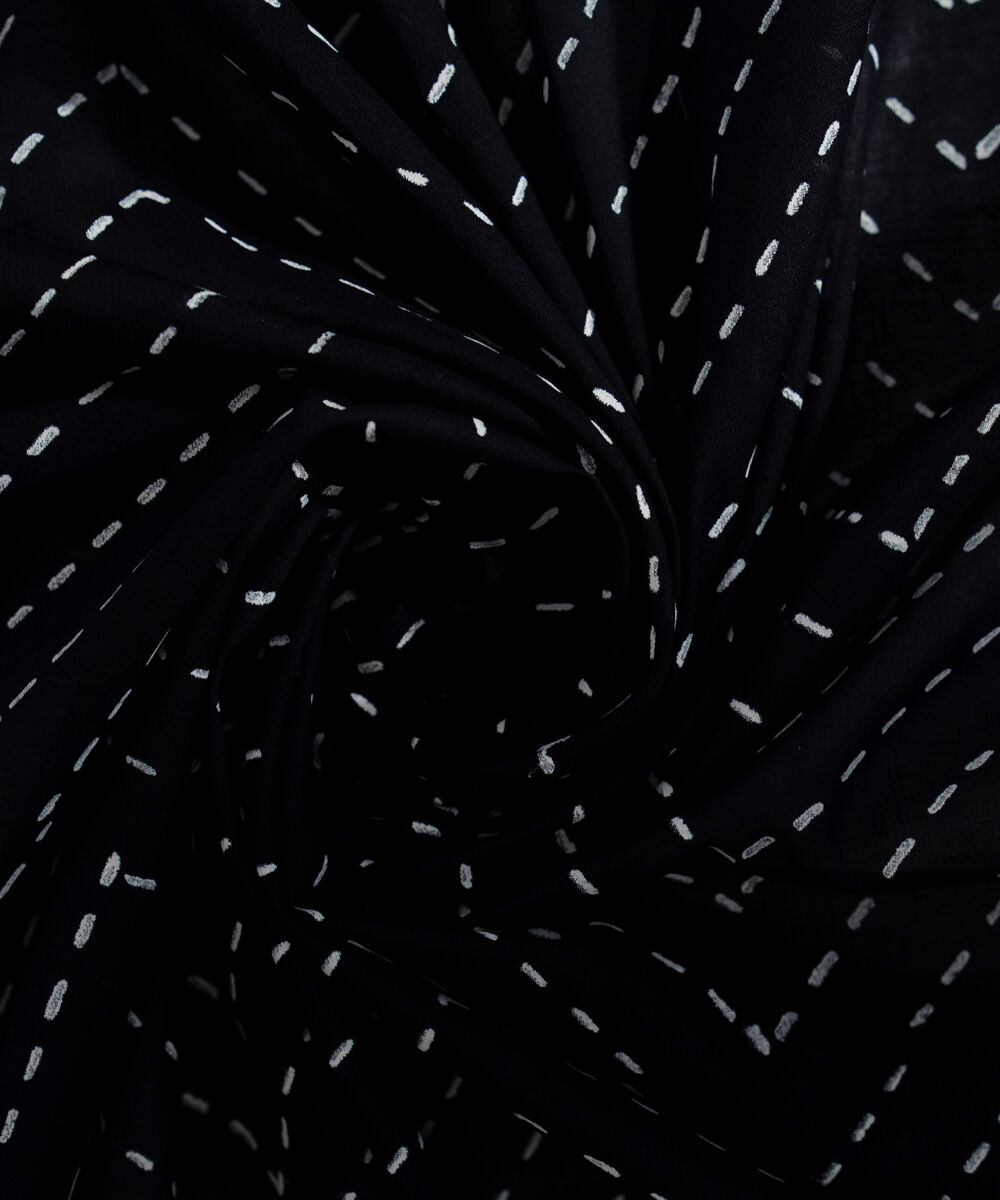 Women's RTW Fine Voil Printed Black Dupatta