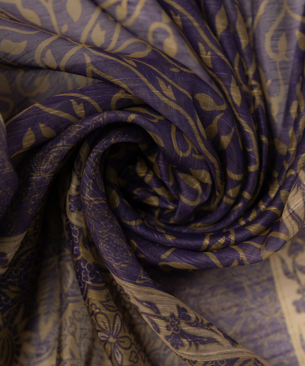 Manaar Printed Purple Dupatta