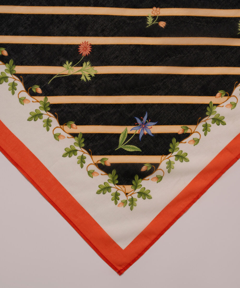 Lawn Printed Black Dupatta