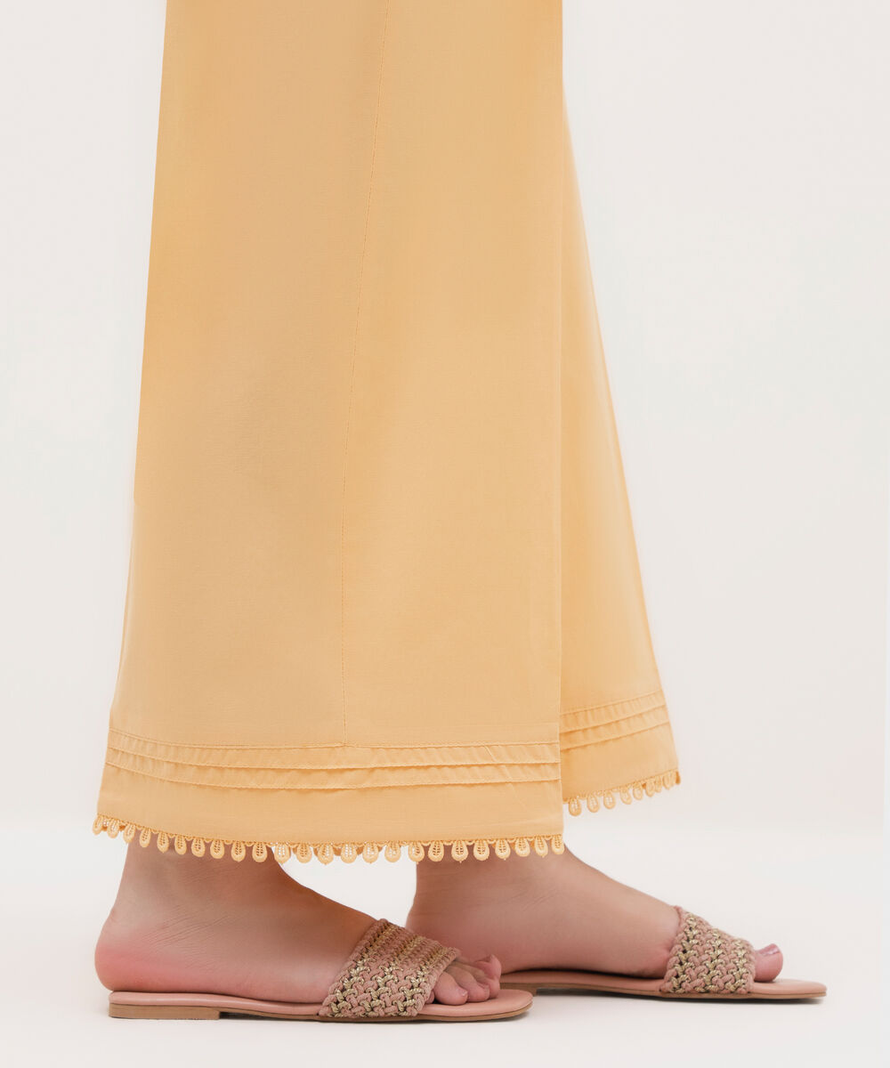 Women's RTW Cambric Orange Solid Culottes