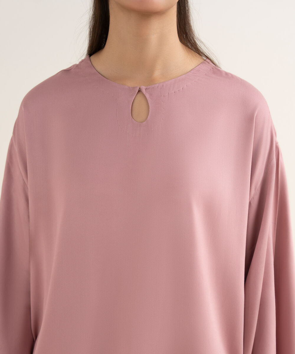 Women's RTW Bedford Solid Pink Straight Shirt
