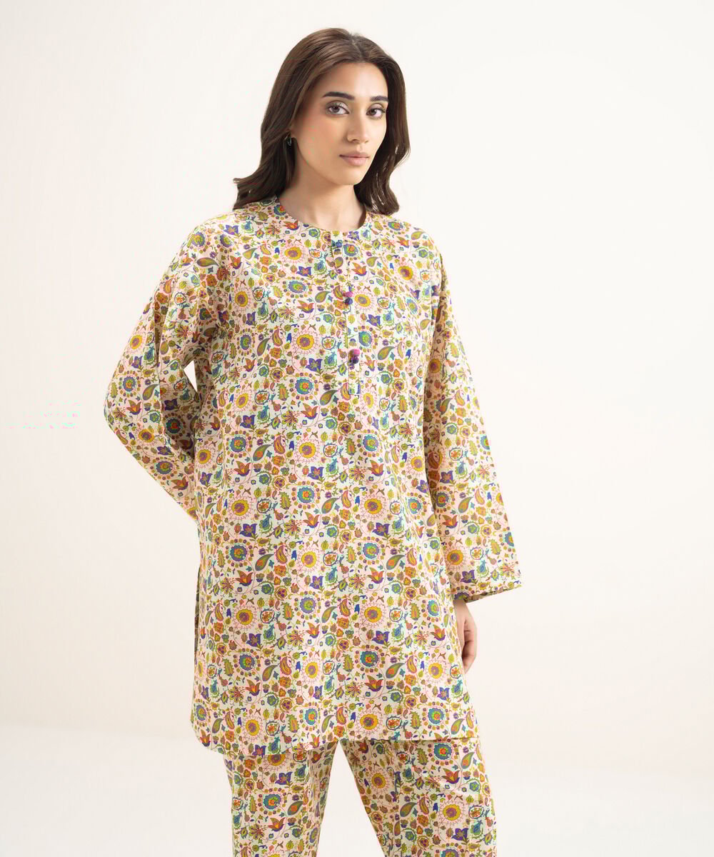 Women's RTW Cambric Printed Multi Straight Shirt