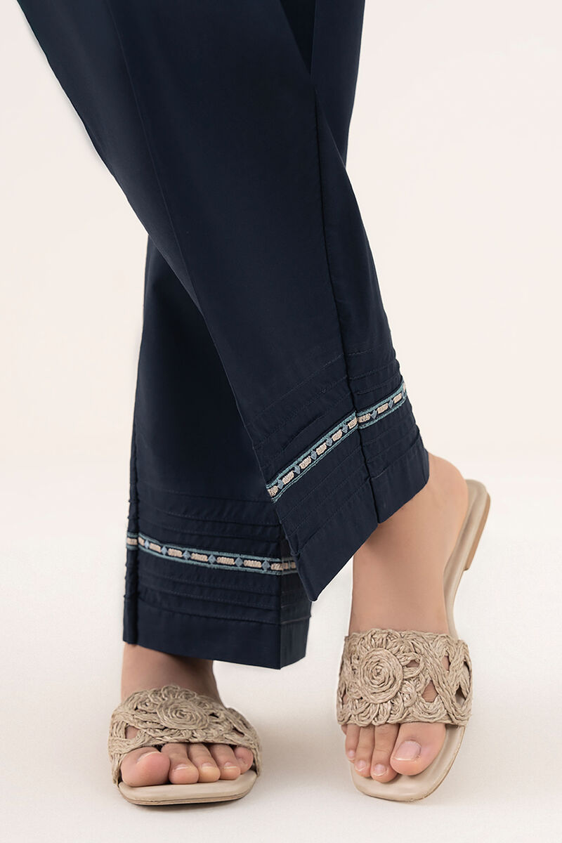 Embroidered Cambric Straight Pants