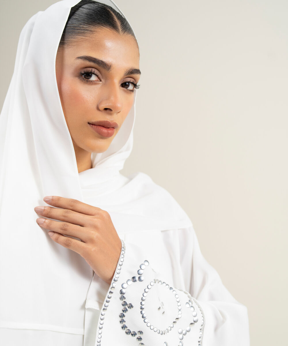 Women's White Raglan Abbaya Set