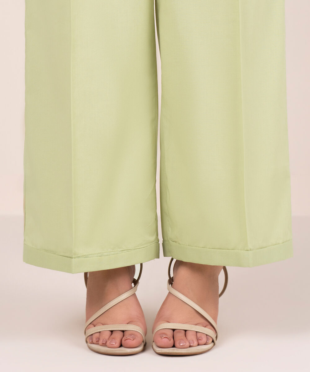 Women's RTW Cambric Solid Green Culottes