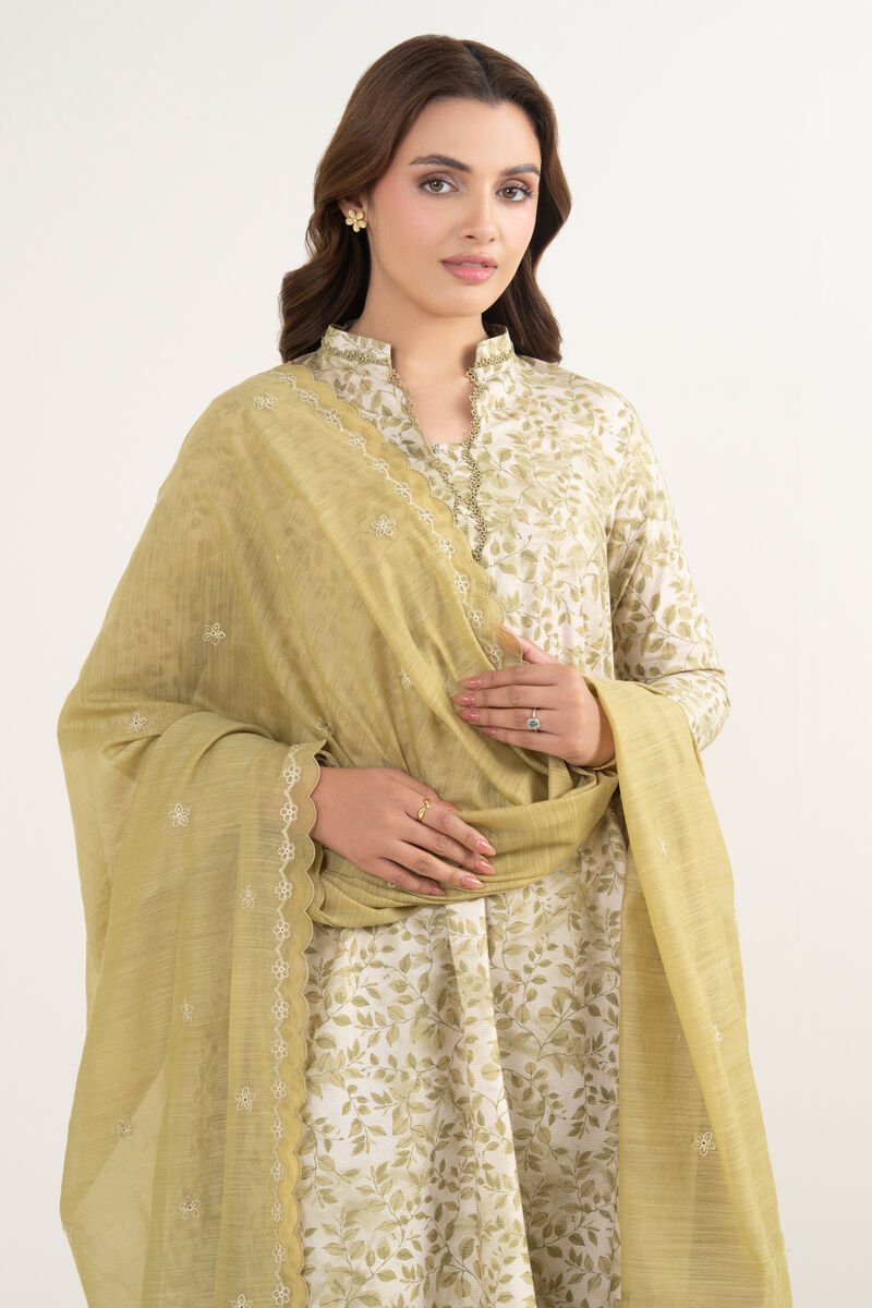 3 Piece - Embroidered Zari Lawn Suit