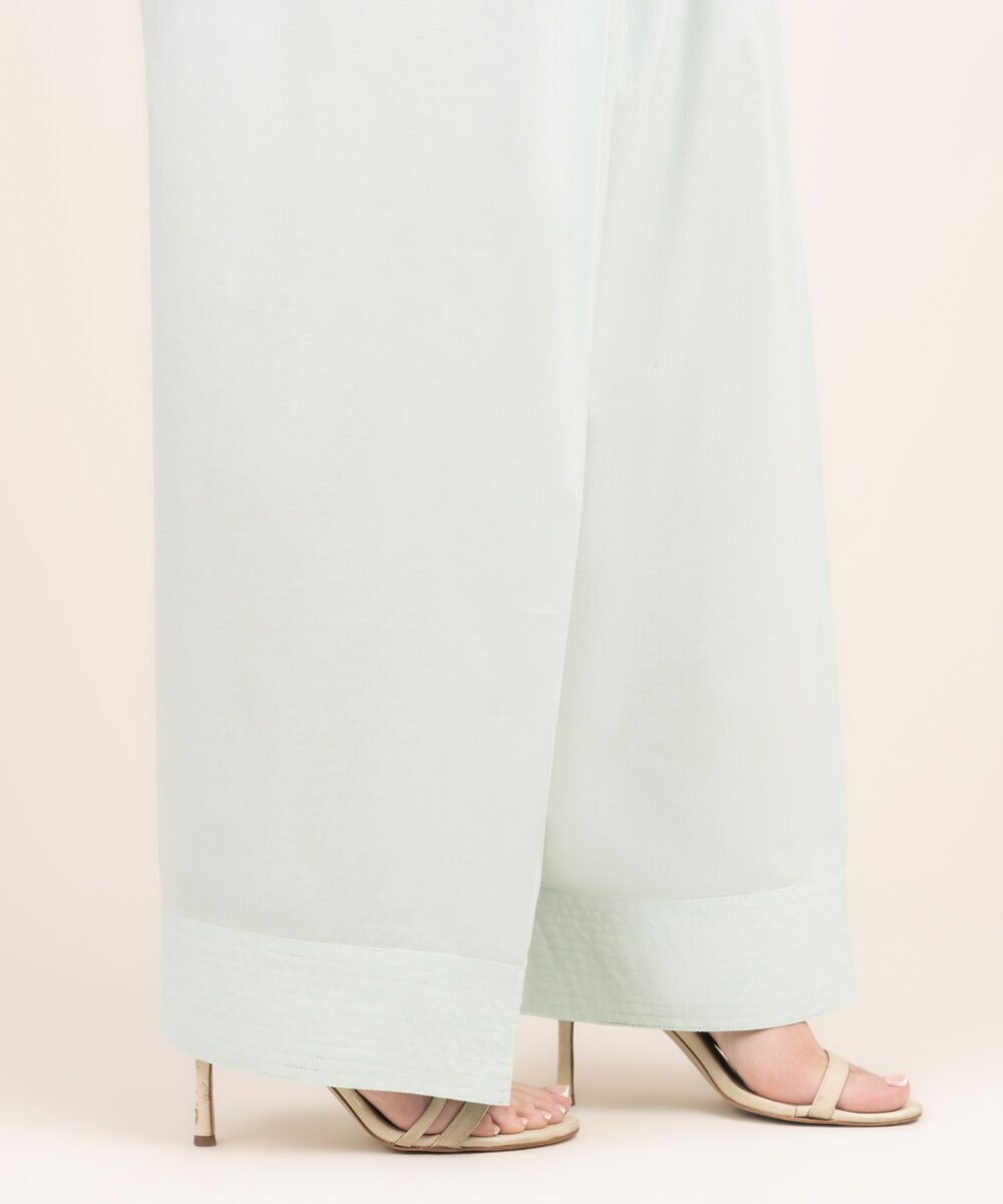 Women's RTW Cambric Solid Blue Shalwar