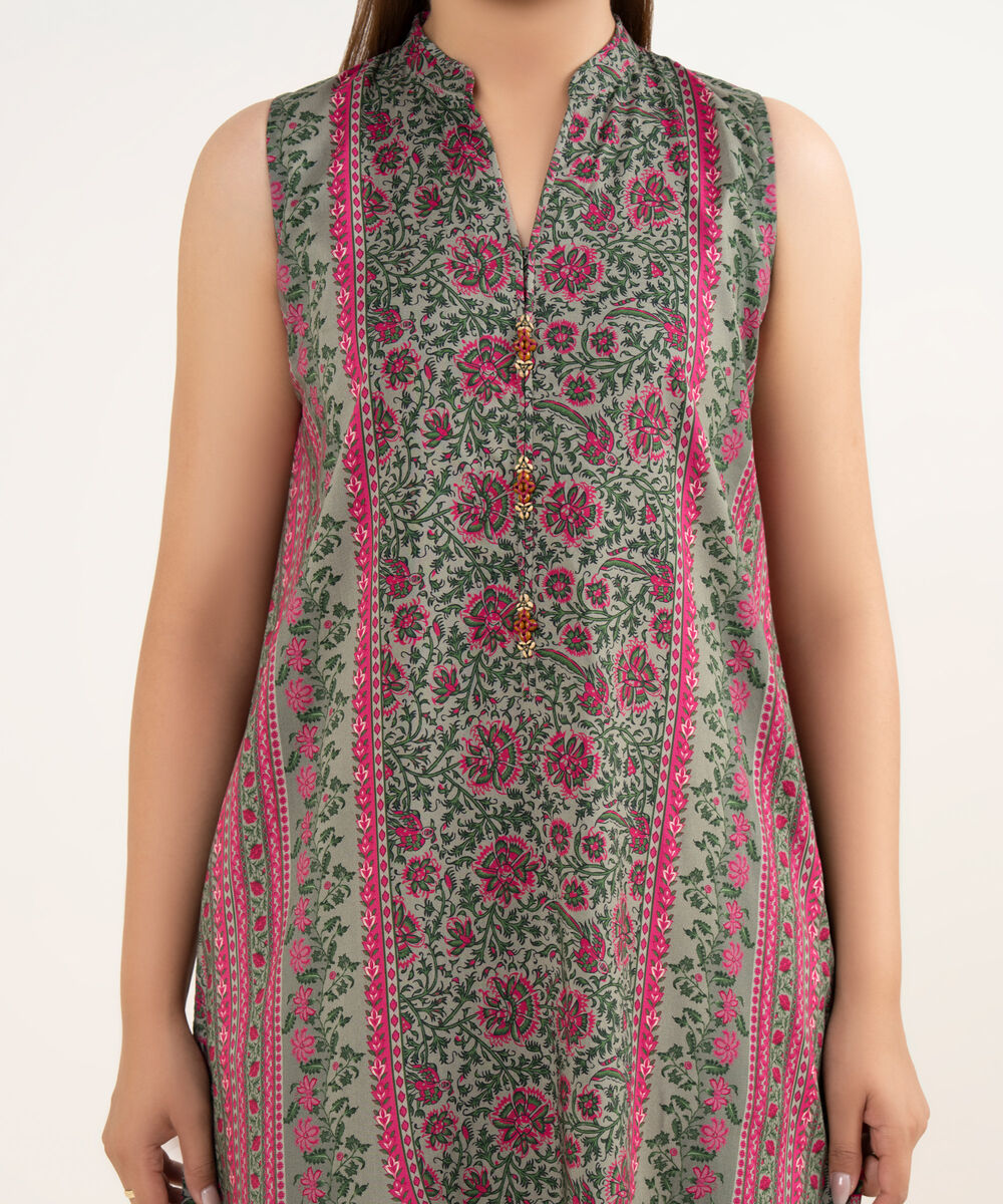 Women's Unstitched Arabic Lawn Printed Multi 3 Piece Suit