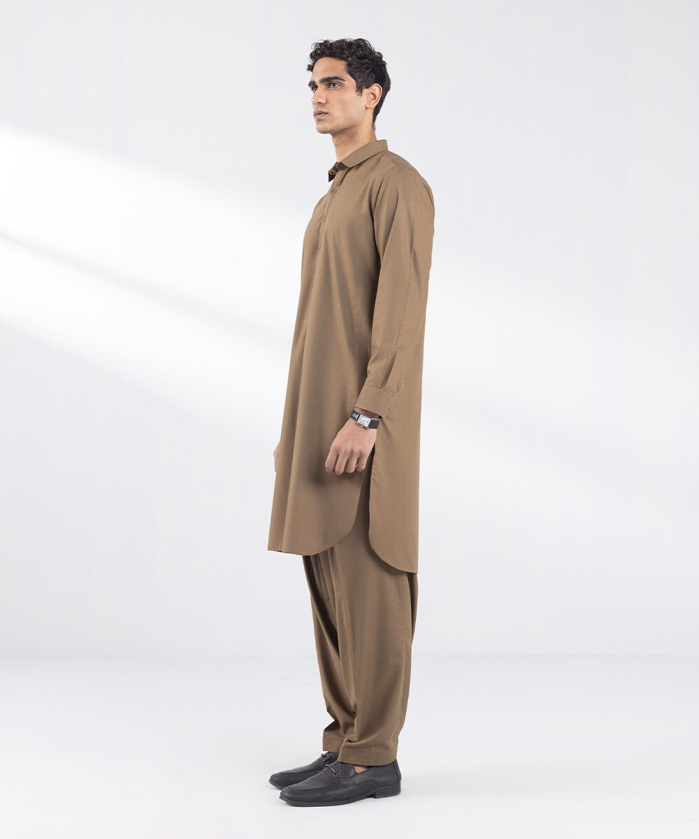 Men's Cotton Jacquard Grey Kurta