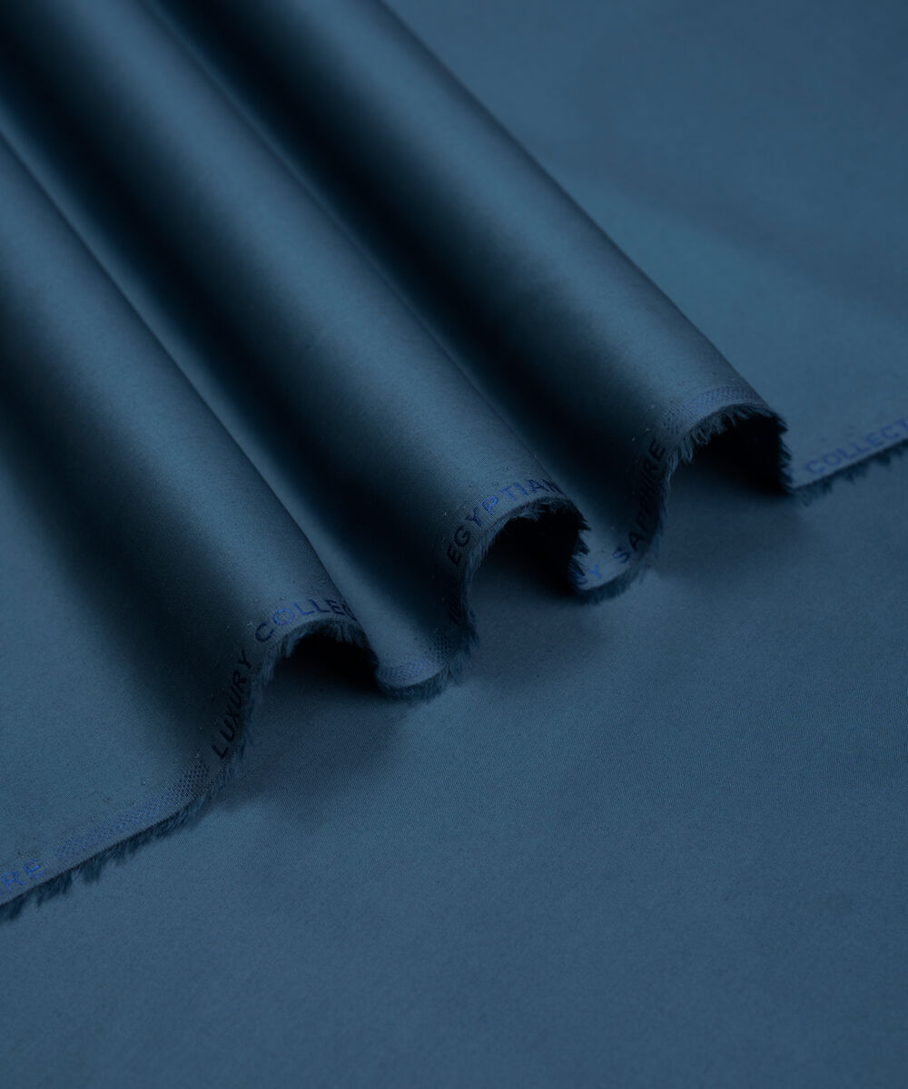 Men's Unstitched Two-Piece Marine Blue Luxury Pima Cotton Suit