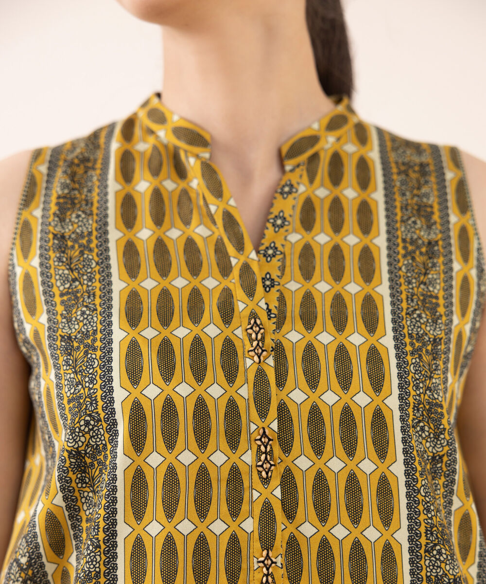 Women's Unstitched Arabic Lawn Printed Multi 3 Piece Suit