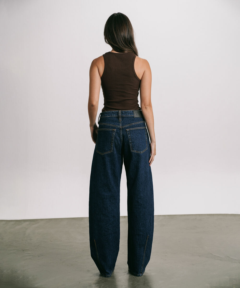 Women's Western Wear Blue Barrel Jeans