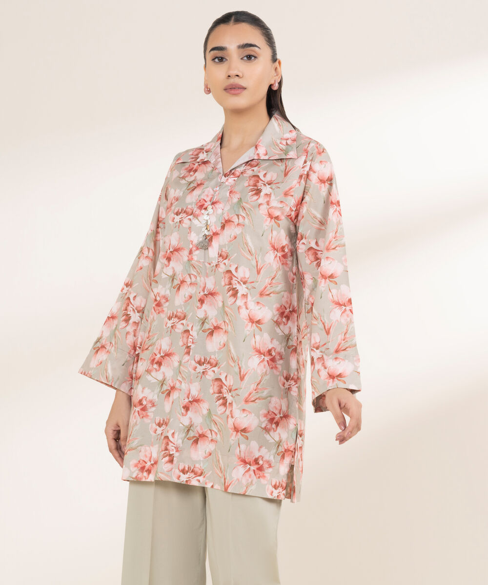 Women's RTW Lycra Multi Printed Boxy Shirt