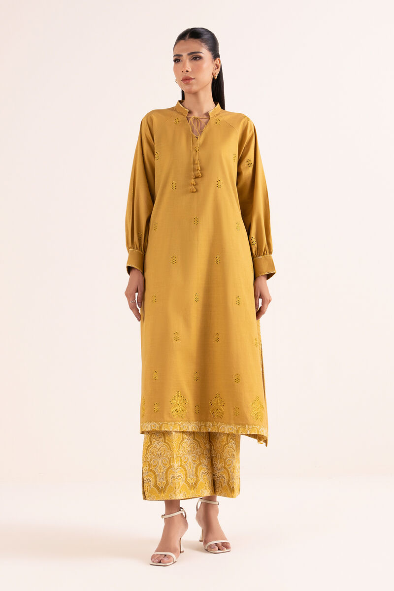 2 Piece - Embroidered Cotton Suit
