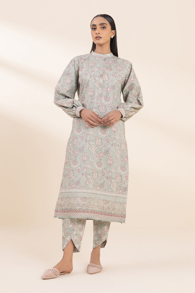 2 Piece - Embroidered Cambric Suit